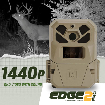 Moultrie Edge 2 Pro Cellular Trail Camera - Auto Connect Nationwide 4G LTE - On Demand 40MP Photo - 1440P Video with HD Audio - Ai False Trigger Elimination - 100 Ft Detection Range - No-Glow Flash