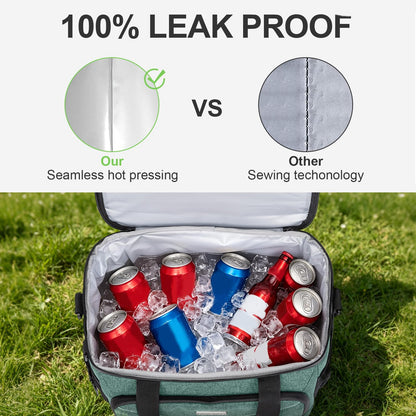 BAVGRED Insulated Lunch Box for Adults, 24 Cans Large Cooler Bag with Double Deck, Leakproof Waterproof Lunch Bag with Adjustable Strap for Work Office Picnic Beach