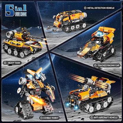 STEM Building Toys for Kids 6-12 5in1 Remote &amp APP Controlled STEM Robot Car Tank Building Kit 600 Pcs DIY Educational Building Blocks Set for Kids Science Learning Boys Girls Birthday Gifts Id