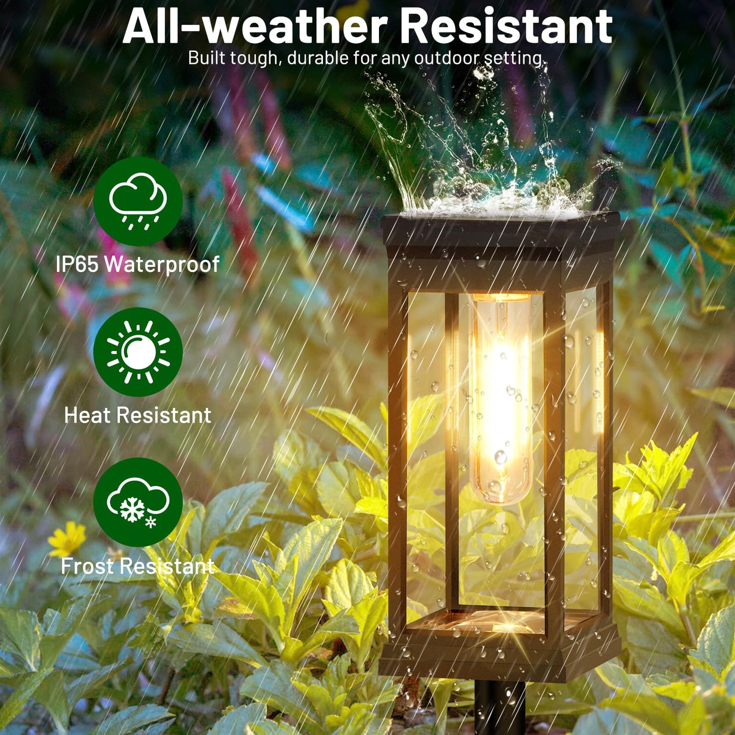 BesLowe Upgraded Solar Pathway Lights Outdoor, 12-Pack Large LED Solar Light Outdoor Waterproof, Super Bright Outside Lights for Yard, Sun-Powered Landscape Lighting for Garden Walkway, Warm White