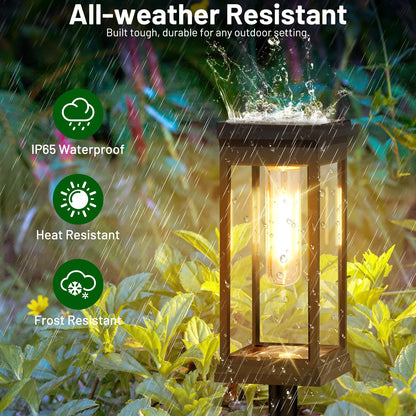 BesLowe Upgraded Solar Pathway Lights Outdoor, 12-Pack Large LED Solar Light Outdoor Waterproof, Super Bright Outside Lights for Yard, Sun-Powered Landscape Lighting for Garden Walkway, Warm White