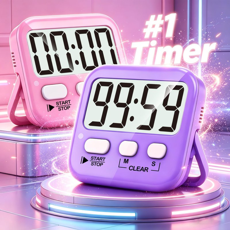 Antonki 2 Pack Digital Timer for Kids, Magnetic Countdown Kitchen Timers for Cooking, Egg, Classroom, Teacher, Exercise, Study, Oven - Battery Included