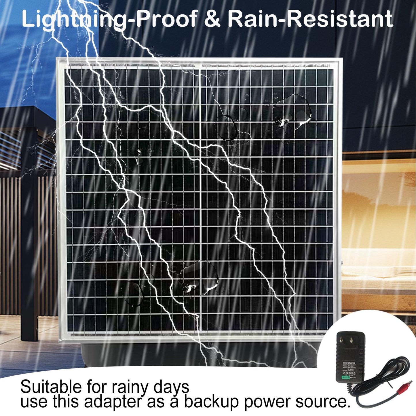 KIPPDURO Solar Attic Fan, 40W With Thermostat Roof Exhaust Fan, Cool & Dehumidify up to 4000 ft² for Home,Attic,Garage,Container,Storehouse Intelligent shed ventilado