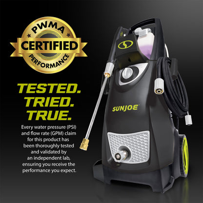 Sun Joe Pressure Washer, Electric Power Washer, Heavy-Duty 2500 Max PSI (2030 PSI PWMA Rated)-Portable Cleaning & Washing Machine System with Patios & Sidewalks, SPX3000