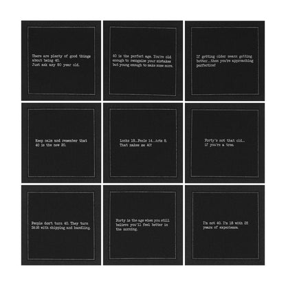 Five Star Funny 40th Birthday Quotes | Black Cotton Cocktail Napkins | 50 Luxury Disposable Beverage Napkins with Witty Bar Quotes | Drink Napkins for Parties, Bars, Weddings & Game Nights