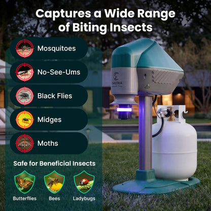 OWLTRA MT2410 Upgraded Outdoor Mosquito Guard, Quiet, Odorless, All-Weather Insect Control with CO2 Release with Propane & UV Light for Mosquitoes, No-See-Ums, Flies, Moths & Midges, Dark Green