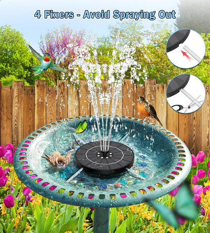 SZMP Solar Water Fountain - 2026 Upgrade 3.5W Bird Bath Pump with Color LED Lights & 7 Nozzles | Perfect for Garden, Patio, Pond, Pool