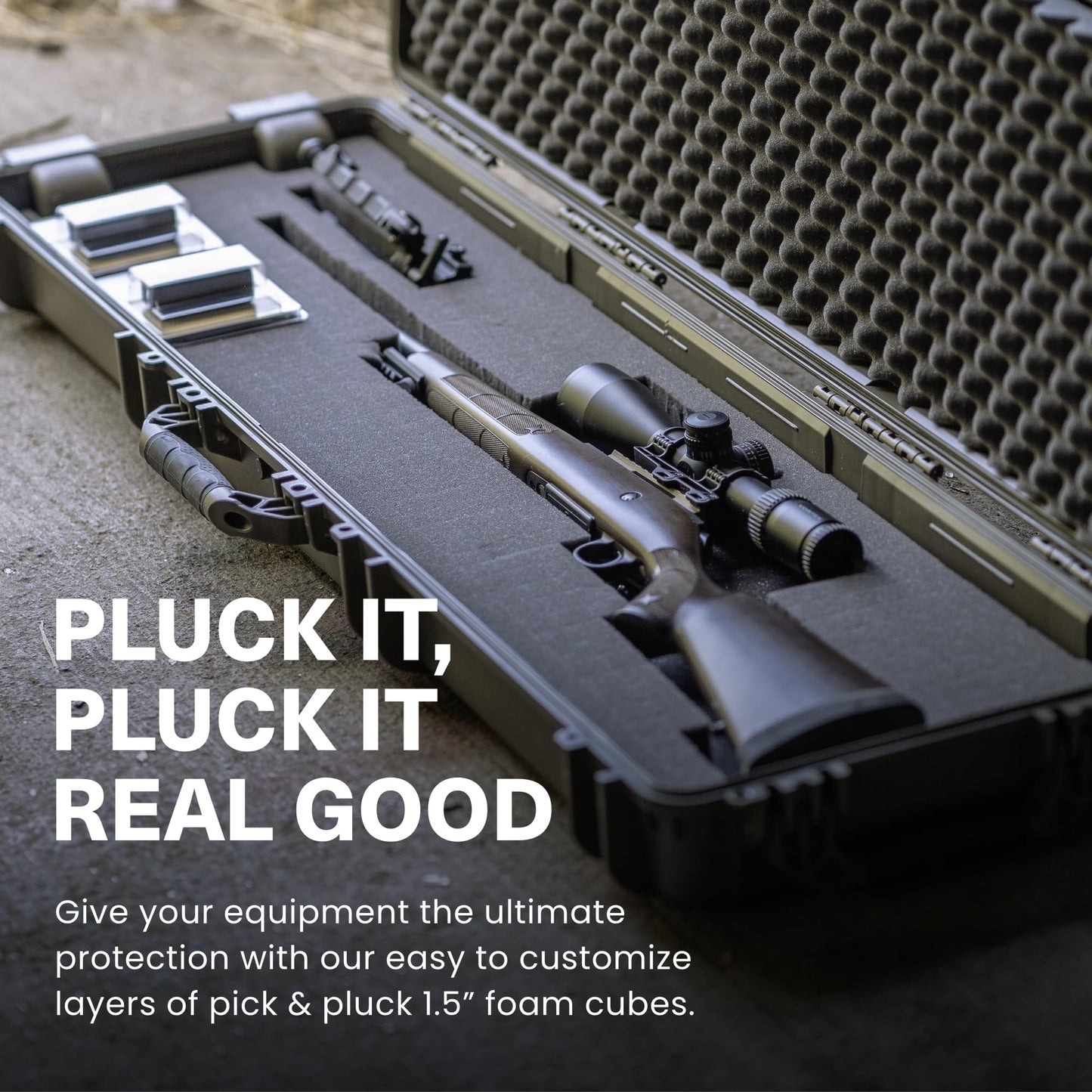 Condition 1 55" Long Gun Carrying Case Model 818 with Wheels, Rolling Hard Lockable Storage with Foam, IP67 Waterproof, TSA Friendly, Made in USA, 54.77"x16.50"x5.94"