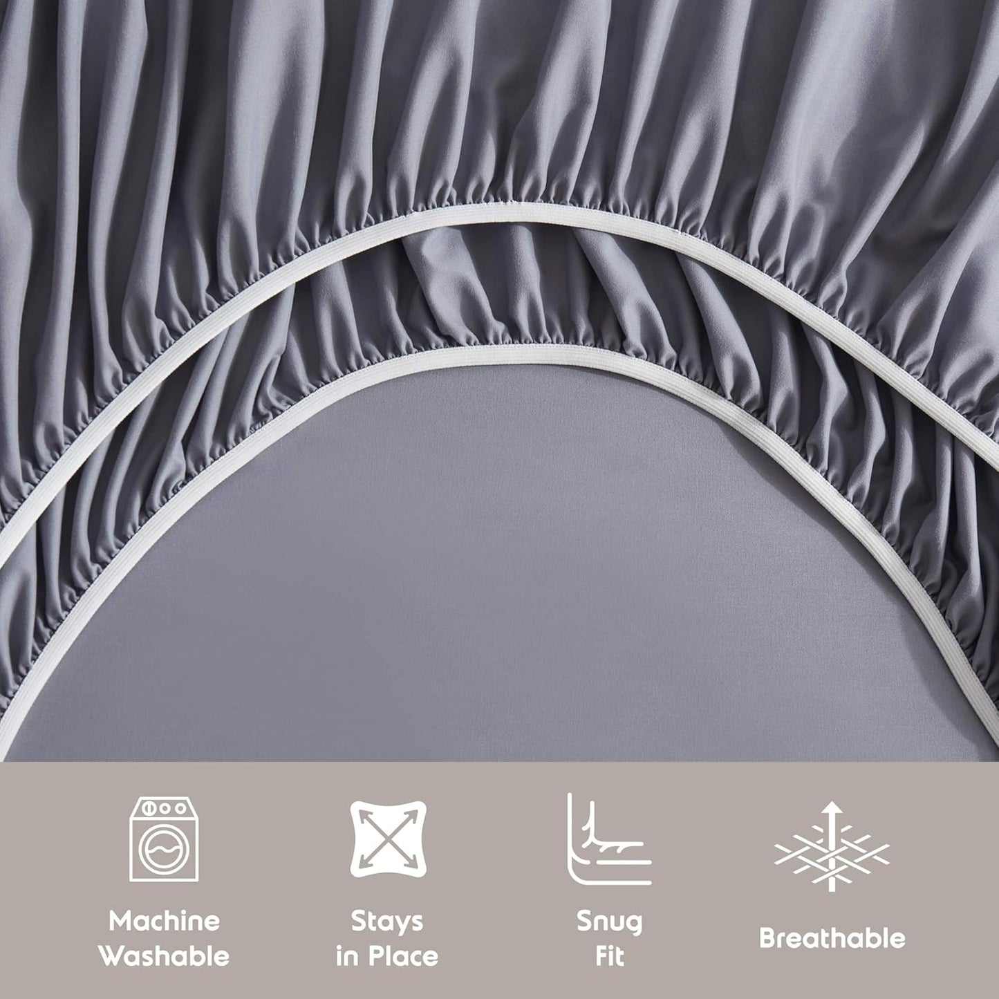 Nestl Extra Deep King Sheet Set - 6-Piece Breathable Cooling Bedding - Luxury Hotel Quality w/18-24 Inch Deep Pockets - Soft, Wrinkle-Free Dark Gray