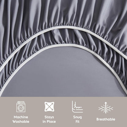 Nestl Extra Deep King Sheet Set - 6-Piece Breathable Cooling Bedding - Luxury Hotel Quality w/18-24 Inch Deep Pockets - Soft, Wrinkle-Free Dark Gray