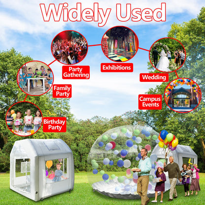 Inflatable Bubble House Dome for Events Inflatable Tent Bubble Balloon House with 450W Air Blower & 600W Air Pump for Party Wedding Birthday Holiday Outdoor Commercial Event (White, 15ft)