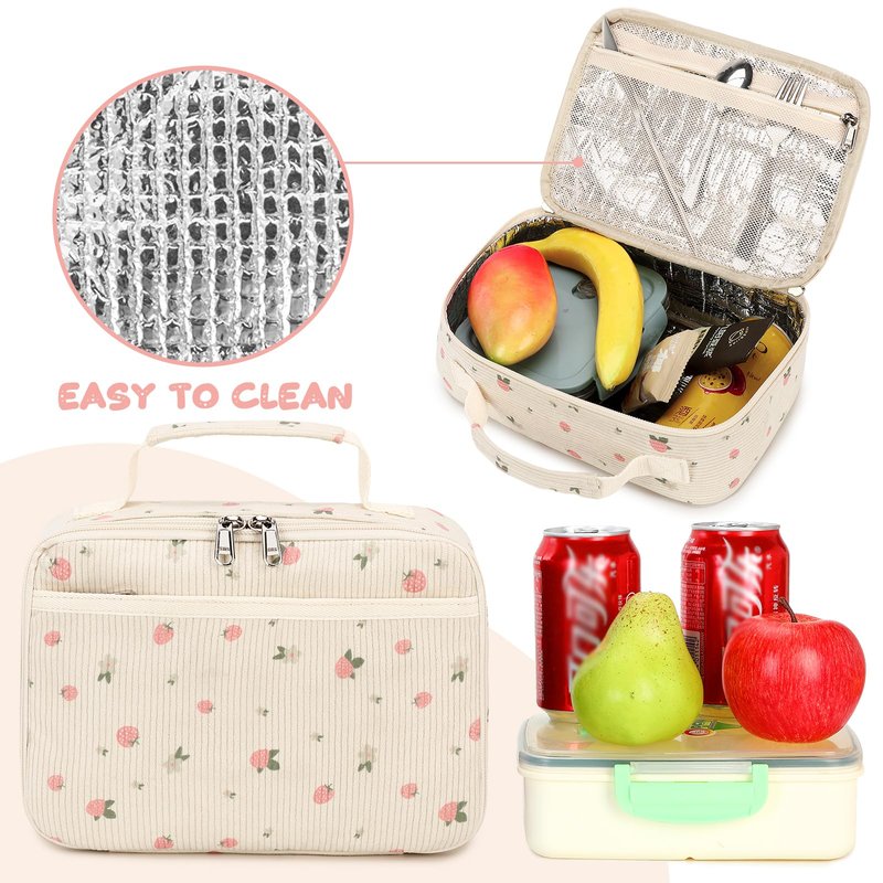 Lunch Box for Kids Girls Insulated Lunch Bags Toddler Lunch Tote Bag Thermo Picnic Cooler Bag for School Children