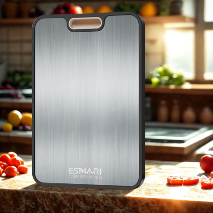 Titanium Cutting Board - 2-in-1 Double-Sided Food Grade Pure Titanium & PP | Large 16” × 11” for Easy Cleaning