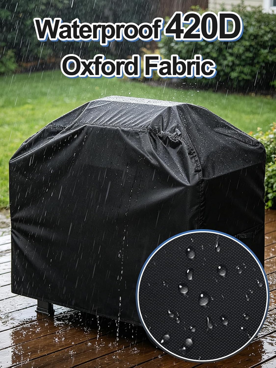 PAMASE 57-Inch BBQ Grill Cover - Waterproof & UV Resistant for Weber Genesis II, LX 300 Series | Fits Dyna-Glo, Nexgrill, Char-Broil