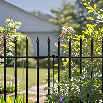 Thealyn Metal Garden Fence 24 inch H x 24 inch W (10 Panels, Total Length 20 ft) Decorative Fence Border Fence Landscape Fencing for Dog, Flower Bed, Yard, Animal Barrier