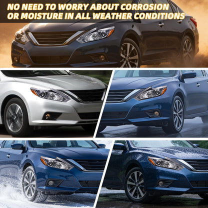 ShotFiled Halogen Headlights Compatible with 2016 2017 2018 Nissan Altima Headlamp w/o LED DRL Black Housing Headlight（Left Driver Side