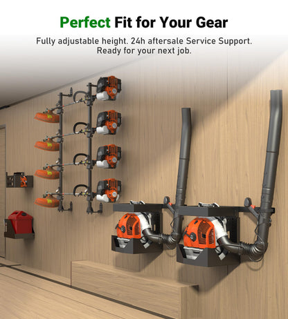 ELITEWILL Weedeater Rack for Open/Enclosed Trailers, Heavy-Duty 4 Place Commercial Trimmer Rack for Trailer Work Landscape Truck Holder Trailer Equipment Accessories Weed Eater Racks w/Lock