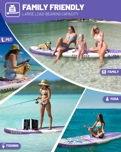 DAMA 11'*34"*6" Inflatable Paddle Board, Paddle Boards for Adults,Sup,Lightweight and Durable, Easy to Inflate, Versatile in Style, Fully Functional, Equipped w/High Grade Accessories，Purple.