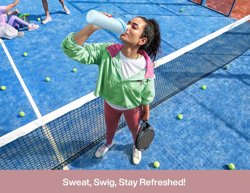 POWCAN 26 oz Insulated Water Bottle with 2-in-1 Straw and Spout Lid, Keep Cold 24H, Leak-Proof, Fits in Car Cup Holder, Stainless Steel Water Bottle for Sports, Travel, Gift and School (Cherry Meadow)