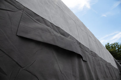 Camco ULTRAGuard 20 to 22-Ft Travel Trailer/Class C RV Cover - Features Zipper Entry Doors & Covered Air Vents - Crafted of Spunbond Polypropylene - Storage Bag for RV Storage & Organization (45740)