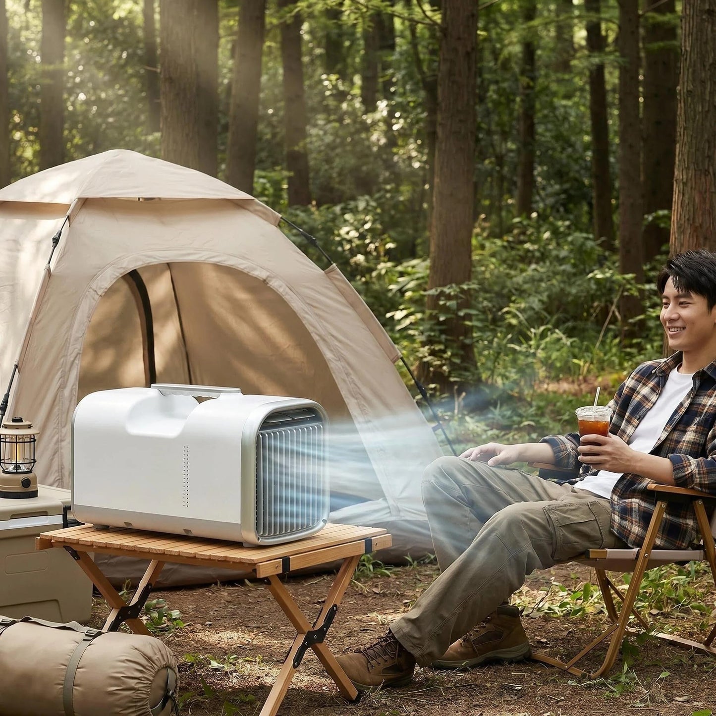 Movejoy 3000 BTU Portable Air Conditioner for Tent Camping, Low Power 400W Quiet 45dB AC Unit for Camping Tents, Grow Tents, Dog Houses, Cat Rooms, Small Spaces – Works with Jackery Power Station