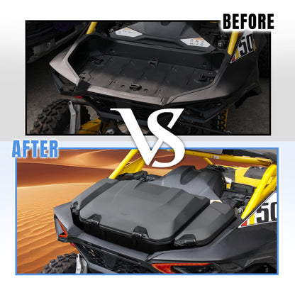 SLORIMOD 96L Large Capacity Rear Cargo Box & 13.5L Bed Side Removable Storage Tools Boxes Bin Set for Can Am Maverick R MAX X RS 2024+ Accessories, Replace #715007182, 715007372 (3PCS)