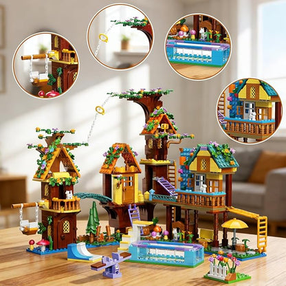 Tree House Building Set Compatible with Lego Friend 947 PCS Adventure Camp Building Toy Forest House Building Kit Birthday Gift for Adult Age 14+ Years