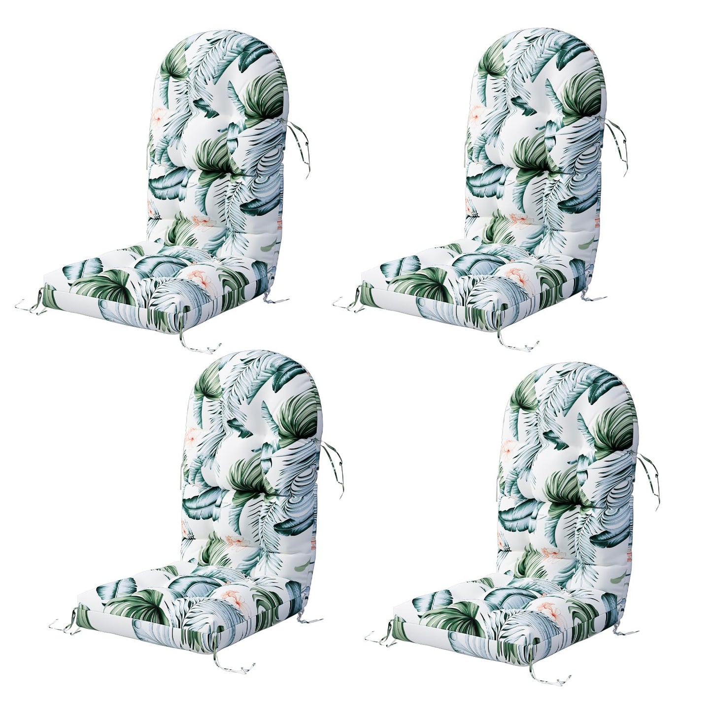Sannwsg Adirondack Chair Cushion Set of 4, Rocking Chair Cushions, High Back Patio Cushions, Thickened Weather Resistant Patio Cushion with 6 Ties, Non Slip Fade & Waterproof