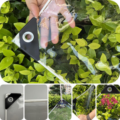 YINGZHIXING Clear tarps Heavy Duty Waterproof,14Mil Thickened Transparent Tear Resistant Water Resistant PVC Vinyl Tarpaulin Enclosure,Transparent Waterproof raincloth for Roofs, (10X20 FT)