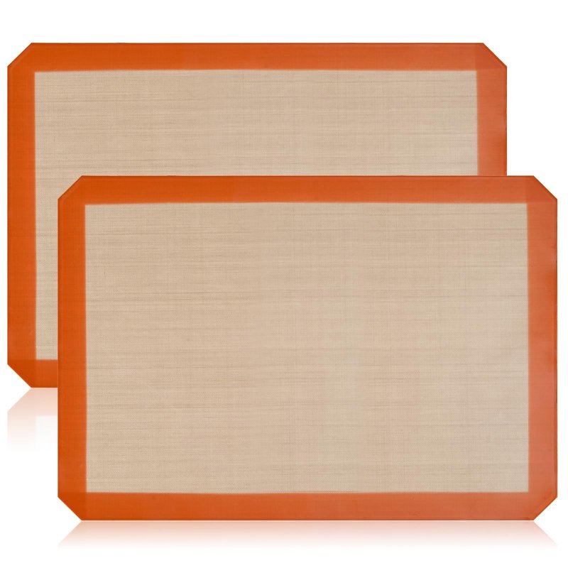 Luckyiren 2-Pack Silicone Baking Mats – Non-Stick Reusable BPA-Free Oven Liners, 100% Food-Grade Silicone, Fit Half Sheet Pans (16.54" x 11.62") for Cookies, Pastry & More