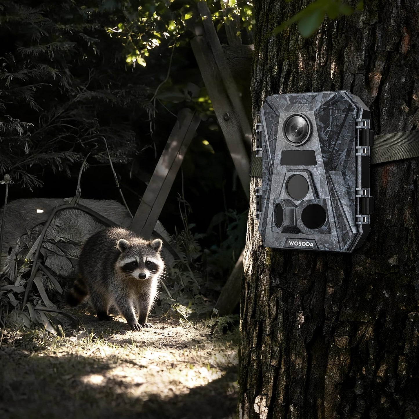 WOSODA ﻿3 Pack Trail Cameras, 48MP 4K No-Glow Night Vision Game Camera, Trail Cam with Motion Activated, IP66 Waterproof,2''LCD Screen,120° Wide Lens Wildlife Camera,Outdoor Scouting & Security