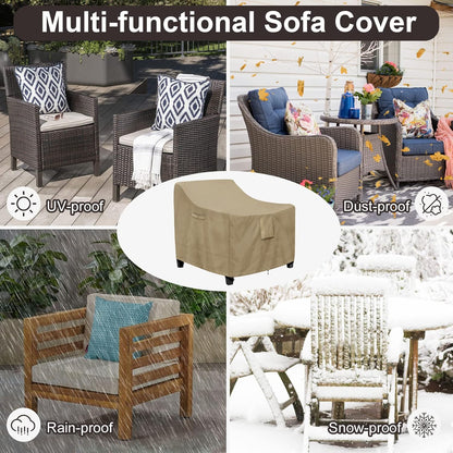 PureFit Waterproof Outdoor Chair Covers - 2 Pack for Patio Furniture | Fits Up to 28"W x 30"D x 31"H, Camel