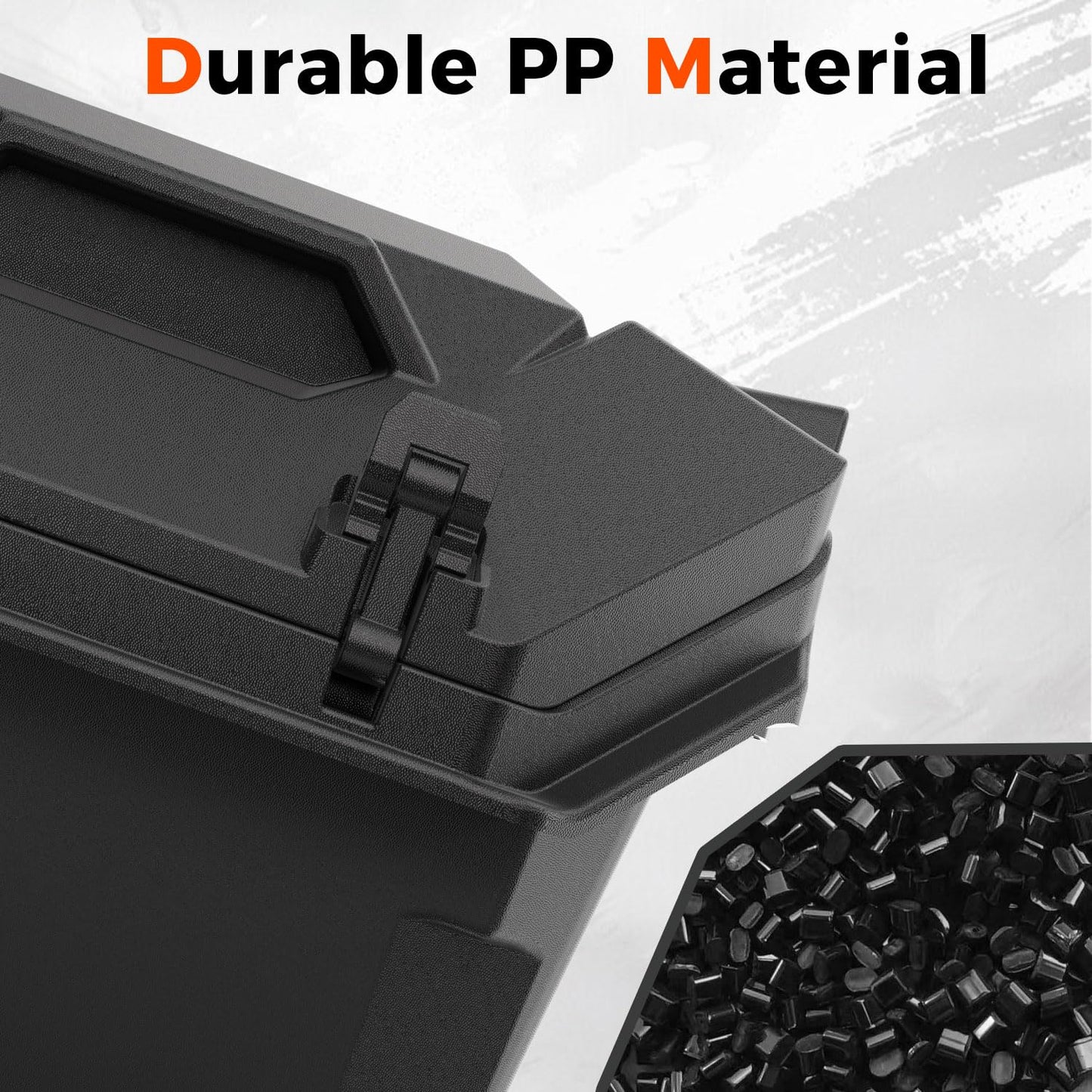 HugeUTV 55QT Rear Cargo Box for Polaris RZR XP 1000/ XP 4 1000 2024/2025/2026 Accessories, Storage UTV Rear Bed Box Polypropylene with Two Lockable Latches