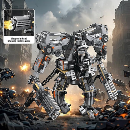 HIGH GODO Black Empire Mech Building Blocks Set for Adults Motorized Robot Building Toy with Multiple Weapons Combat Armor Style Warrior Collectible Gifts for Fans Man Teens Ages 14+ (684 Pieces)