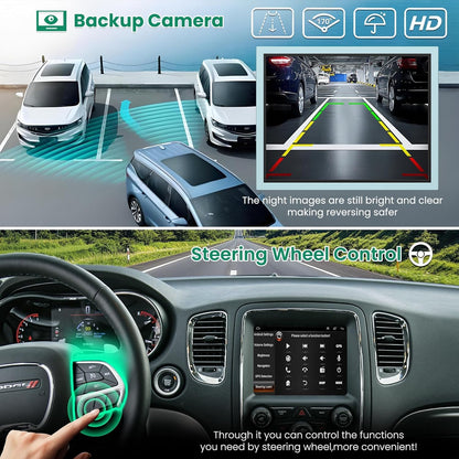 4+64 Android Radio for Jeep Grand Cherokee Radio 2014-2021, for Dodge RAM 1500/2500/3500 2013-2018, for Dodge Challenger Charger Radio 2015-2023, Car Stereo, Wireless Carplay, GPS Navigation