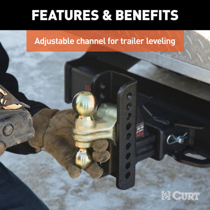Curt 45902 Adjustable Channel-Mount Ball Mount