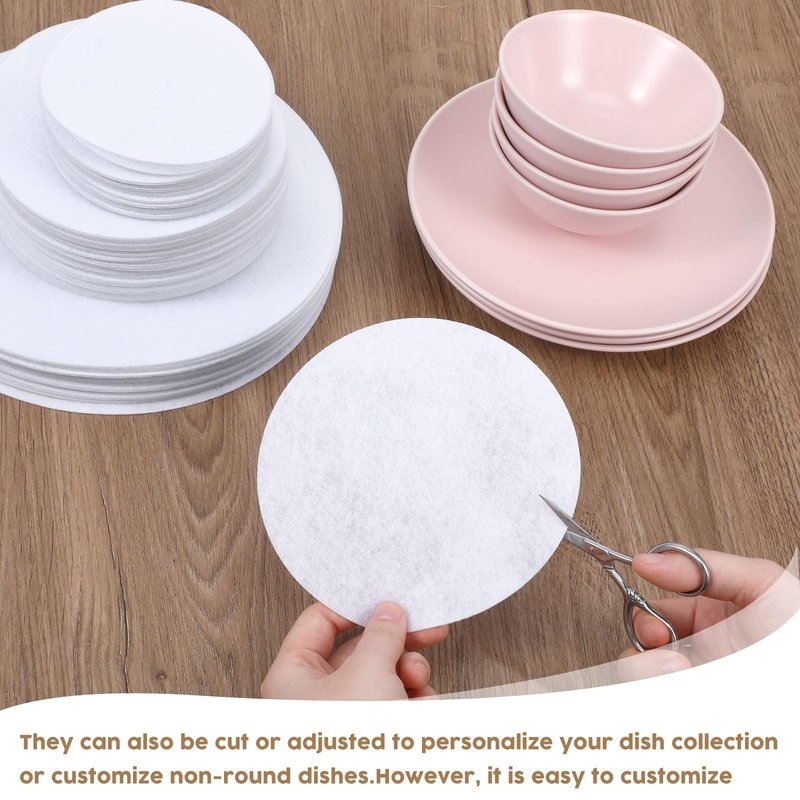 Xthrotsenk 96 Pcs Plate China Storage Dividers 3 Size Felt Plate Separators