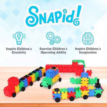Snapid Building Bricks 400 Pcs Connecting Toy - Strong Durable Colorful Block Set w Storage Interlinking Construction Blocks for Kids - STEM Development Creativity and Educational Children Toys 4+