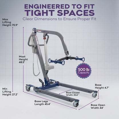 ProHeal Electric Lift - Safe and Easy Full Body Patient Transfer Lifter for Home Use and Facilities - Floor, Low Bed and Chair Lifting, 500 Pound Weight Capacity, 6 Point Spreader Bar
