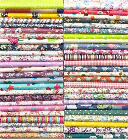 50pcs 8" x 8" Fabric Squares 100% Cotton Fabric Bundles Quilting Craft Supplies Floral Precut Squares Patchwork for Sewing DIY Quilt Patchwork
