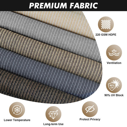 Artpuch Outdoor Roller Shade 9' W x 8' H, Gray Exterior Cordless Patio Shades Roll Up Blinds with Spliced Pole Design, One-Piece Fabric