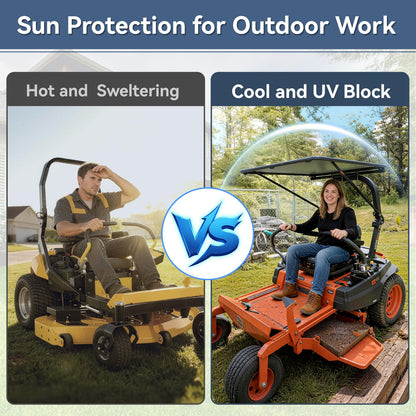 Ajingff Universal Tractor Canopy for ROPS, UV Protection Sunshade Compatible with Compact Tractors, Riding Mowers, Zero Turn Mowers & Lawn Tractors