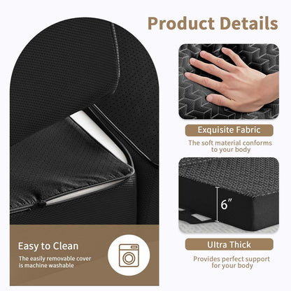 CYMULA Folding Mattress Single Size,6 inch Memory Foam Tri-Fold Single Floor Mattress Topper with Breathable & Washable Cover,Thick Foldable Mat for Camping,Naps and Guests，Black(25"×75"×6")