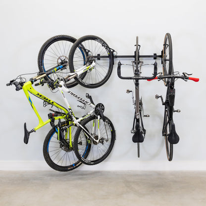 Teal Triangle G-Swivel Wall Mount Bike Rack for Garage - Premium Bicycle Stand & Hanger - Adjustable Bike Hanger for Garage with Rotating Hooks - Indoor Bicycle Rack System for 4 Bikes