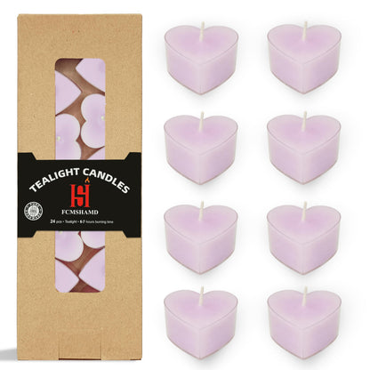 Purple Tea Lights Set of 24, Violet Scented Tealight Candles, Handmade Tea Candles, Long Burning Tealights for Romantic Wedding Home Decor Gift