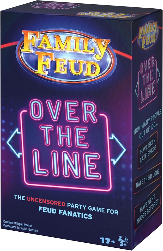 Spin Master Games Family Feud: Over the Line Adult Party Game The Classic Survey Says Guessing Game that Goes Beyond Family Fun Night for Teens &amp Adults Friendsgiving 2+ Players for Ages 17