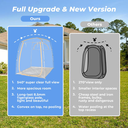 All Weather Proof Pod Sports Pod,540°View Weather Tent,2-4 Person Instant Tent with Sealed Floor,Outdoor Screen House with Carrying Bag,Weather Shelter for Sport Event,Camping,Fishing-70 Lx70 Wx63 H