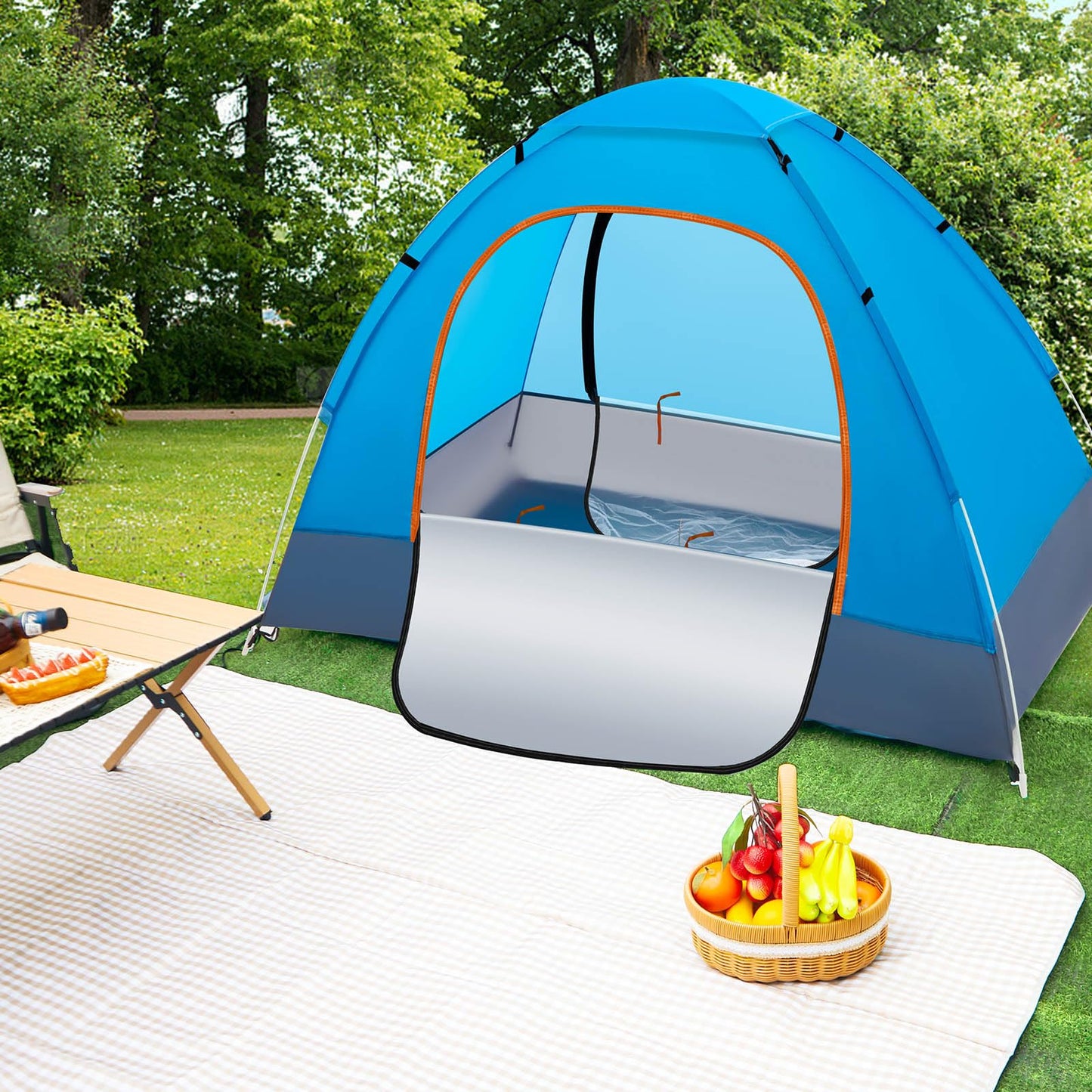 Wowangce 5 Pcs 15/10/5 Pack Camping Tents for Homeless Bulk 2 Person Pop up Homeless Backpacking Supplies Adult Waterproof Instant Easy Setup Tent for Hiking Outdoor Travel Camping Donation (Blue)