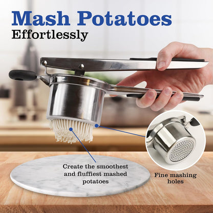 Mindful Design 15oz Potato Ricer - Heavy Duty Stainless Steel Masher for Perfect Mashed Potatoes