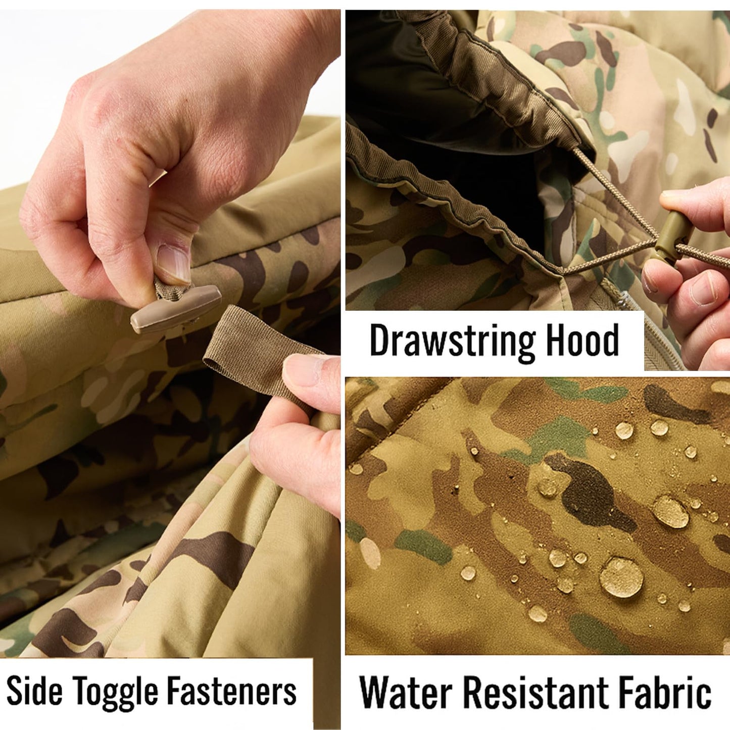 MT British Army Pattern 1958 Style Sleeping Bag – Military Tactical Roll-up Sleep System with Compression Sack, Waterproof & Warm, Outdoor Survival Gear Multi-Terrain